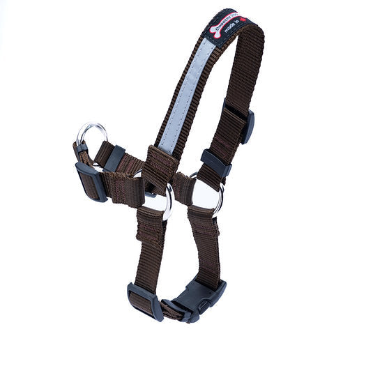 Brown Smoochy Poochy Front Clip Harness with reflective strap