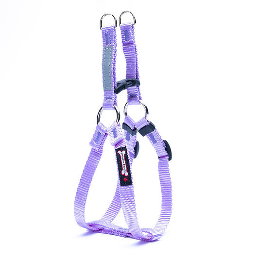 lavender Smoochy Poochy Step-In Harness 1" with metal D-rings 