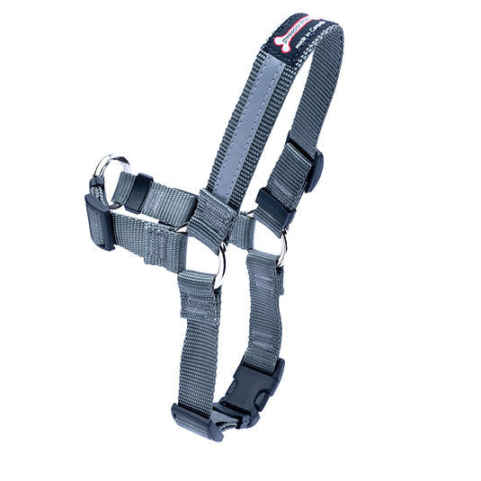 Charcoal Smoochy Poochy Front Clip Harness with reflective strap
