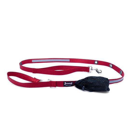 Smoochy Poochy Nylon Reflective Hands-Free Leash - 6ft