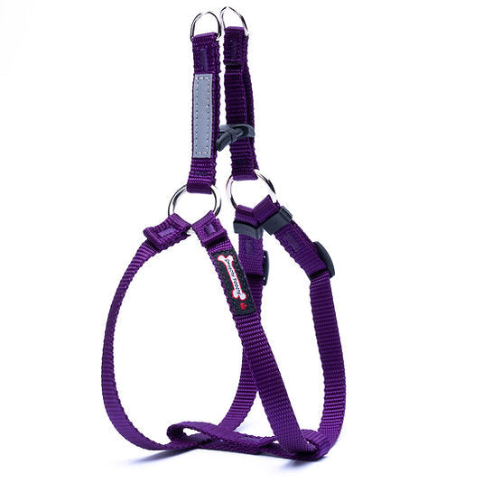 Purple Smoochy Poochy Step-In Harness with metal D-rings