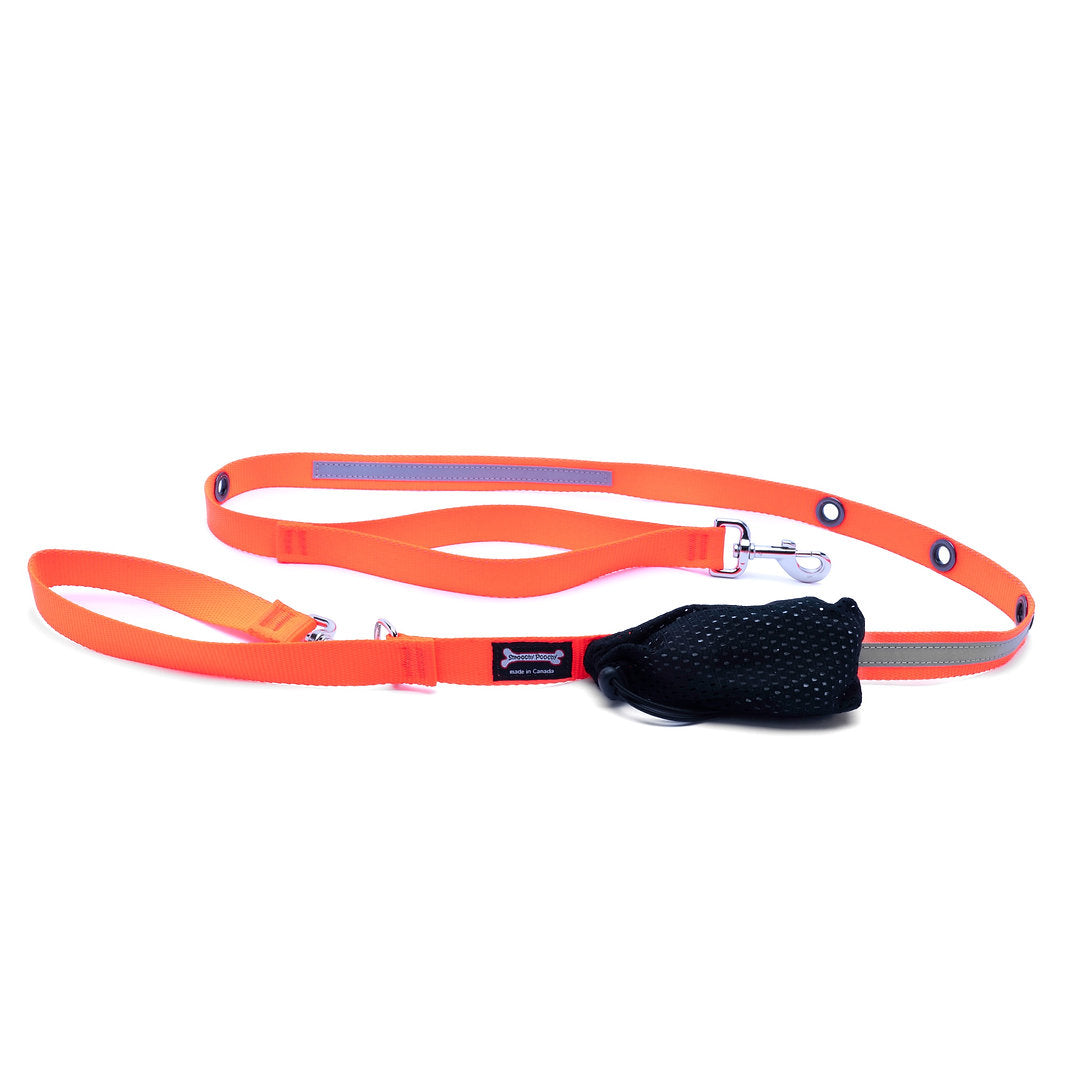 Smoochy Poochy Nylon Reflective Hands-Free Leash - 6ft