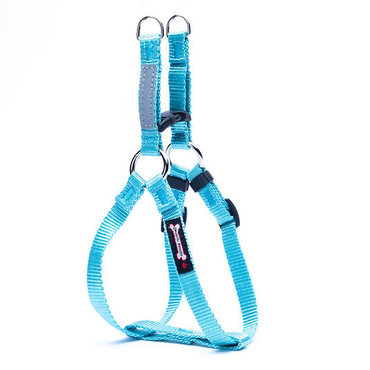 Turquoise Smoochy Poochy Step-In Harness with metal D-rings