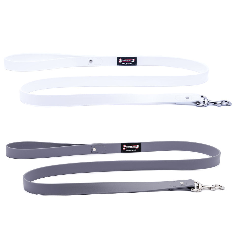 White and Silver Smoochy Poochy Waterproof Leashes