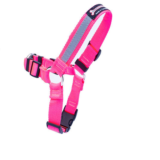 Hot Pink Smoochy Poochy Front Clip Harness with reflective strap